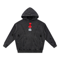 Snow Washed Distressed Panel Pocket Hoodie