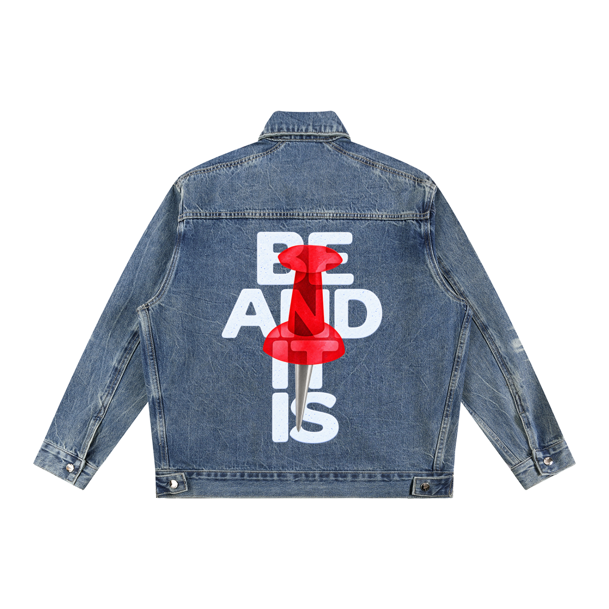 Vintage Wash Zip Up Denim Jacket