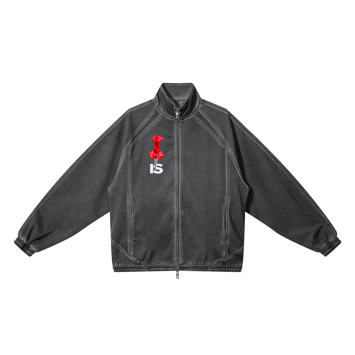 Unisex Vintage Wash Full Zip Mesh Jacket