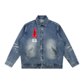 Vintage Wash Zip Up Denim Jacket