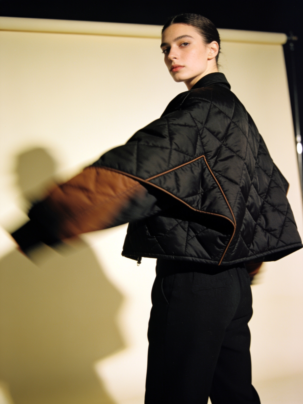 Suilven quilted jacket in ink, campaign still