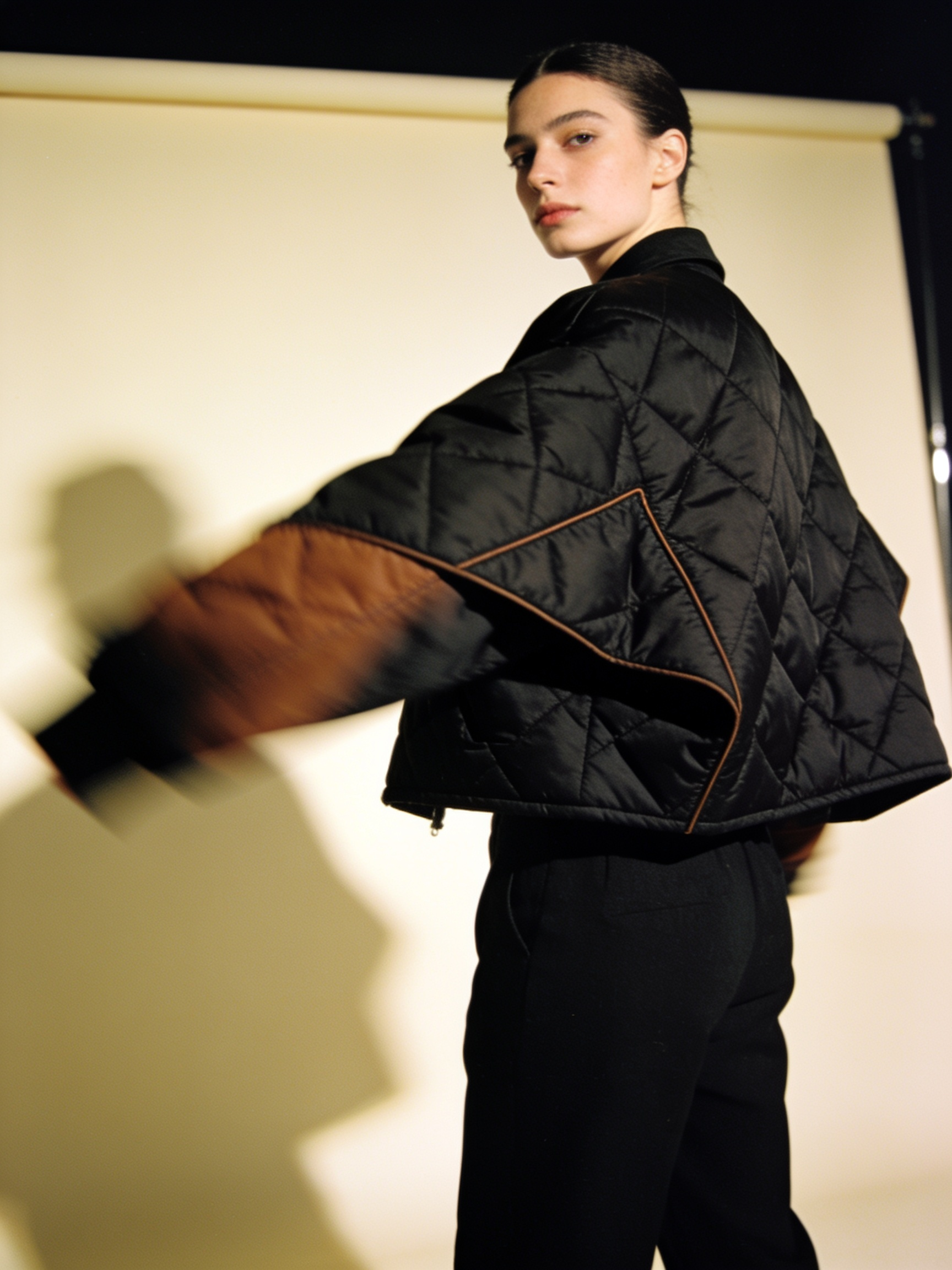 Suilven quilted jacket in ink, campaign still
